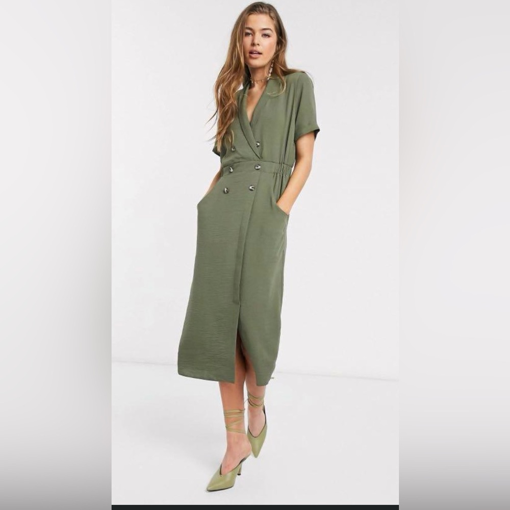 ASOS Design Tall Casual Tux Midi Dress